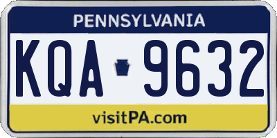 PA license plate KQA9632