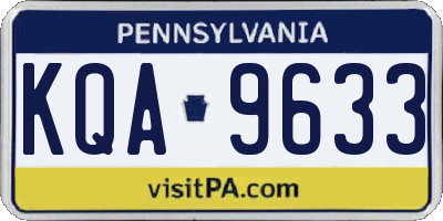 PA license plate KQA9633