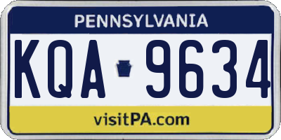 PA license plate KQA9634