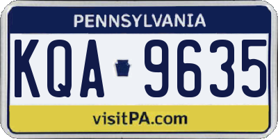 PA license plate KQA9635