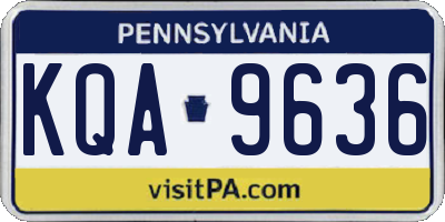 PA license plate KQA9636