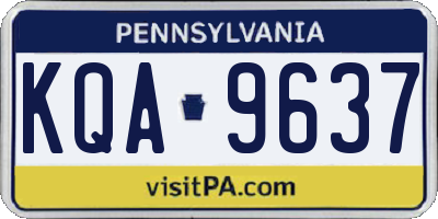 PA license plate KQA9637