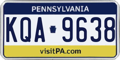 PA license plate KQA9638