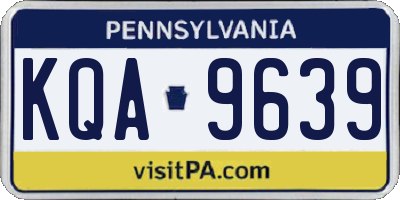 PA license plate KQA9639