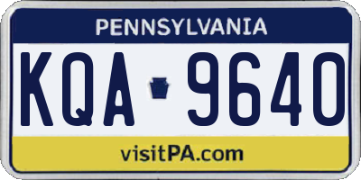 PA license plate KQA9640