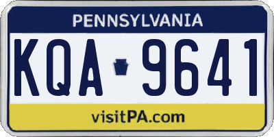 PA license plate KQA9641