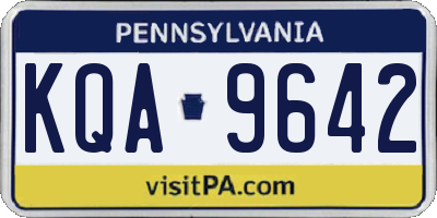 PA license plate KQA9642