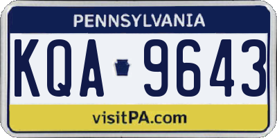 PA license plate KQA9643