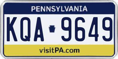 PA license plate KQA9649