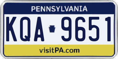 PA license plate KQA9651