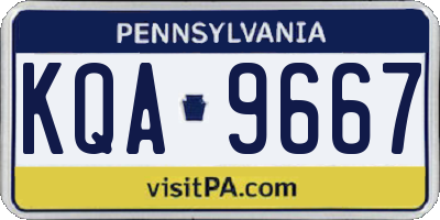 PA license plate KQA9667