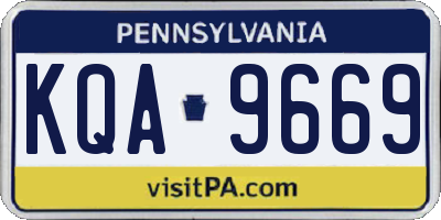 PA license plate KQA9669