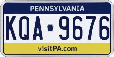 PA license plate KQA9676