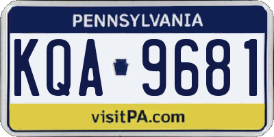 PA license plate KQA9681