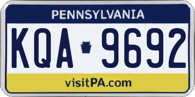 PA license plate KQA9692
