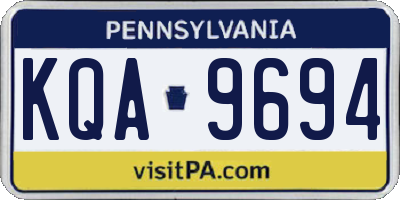 PA license plate KQA9694