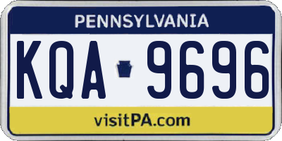 PA license plate KQA9696