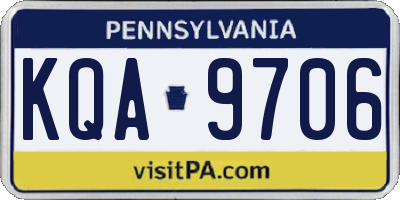PA license plate KQA9706