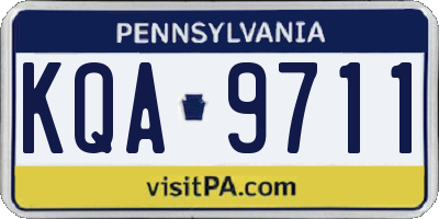 PA license plate KQA9711