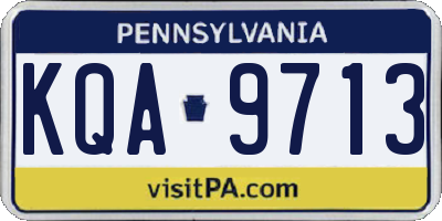 PA license plate KQA9713