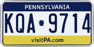 PA license plate KQA9714