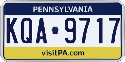 PA license plate KQA9717
