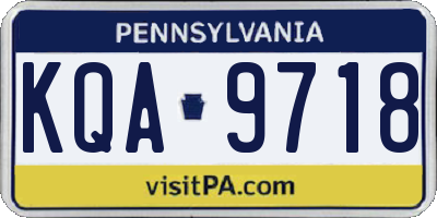PA license plate KQA9718