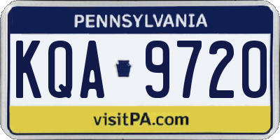 PA license plate KQA9720