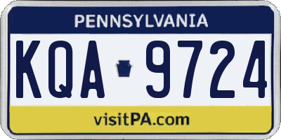 PA license plate KQA9724