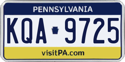 PA license plate KQA9725