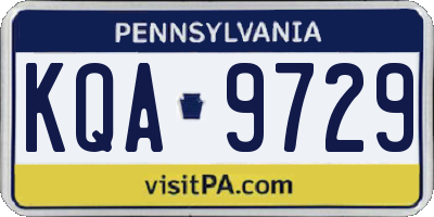 PA license plate KQA9729