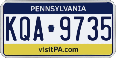 PA license plate KQA9735