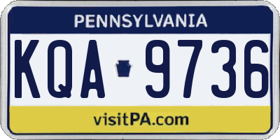 PA license plate KQA9736