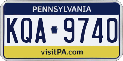 PA license plate KQA9740