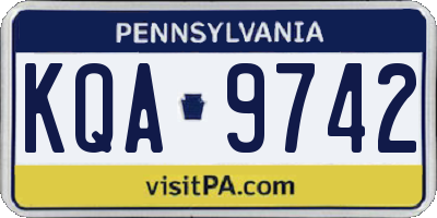 PA license plate KQA9742