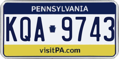 PA license plate KQA9743