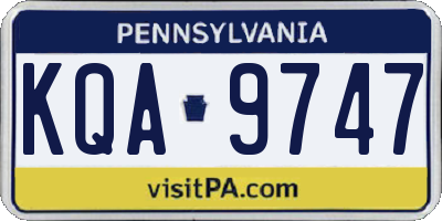 PA license plate KQA9747