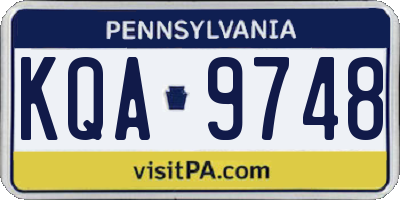 PA license plate KQA9748