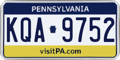 PA license plate KQA9752