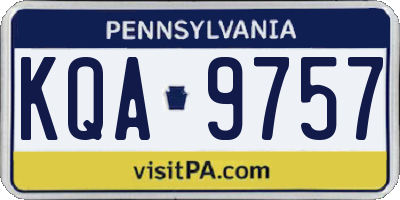 PA license plate KQA9757