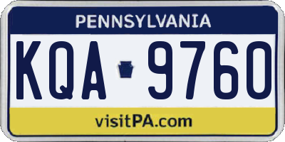 PA license plate KQA9760