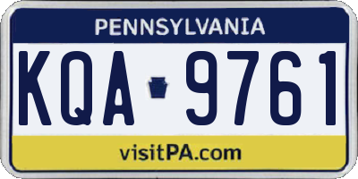 PA license plate KQA9761