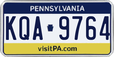 PA license plate KQA9764