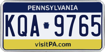 PA license plate KQA9765