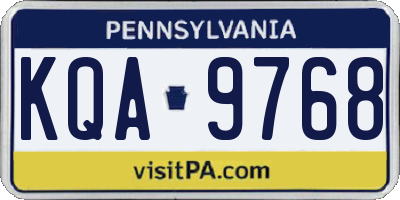PA license plate KQA9768
