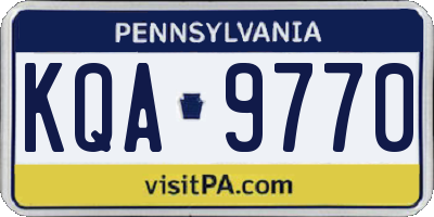 PA license plate KQA9770
