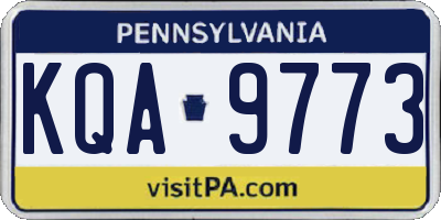PA license plate KQA9773