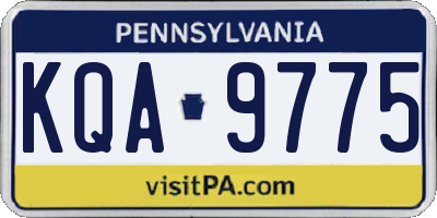 PA license plate KQA9775