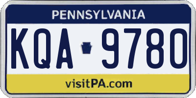 PA license plate KQA9780