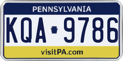 PA license plate KQA9786